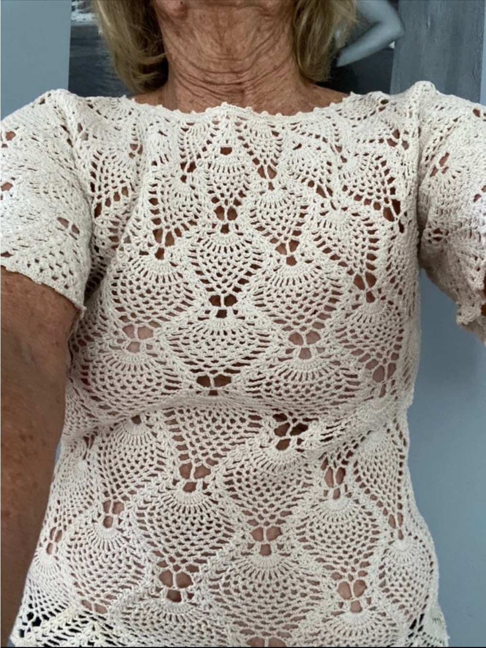 Crocheted, hand made, women’s Vintage 1970’s Cotton Needlework
